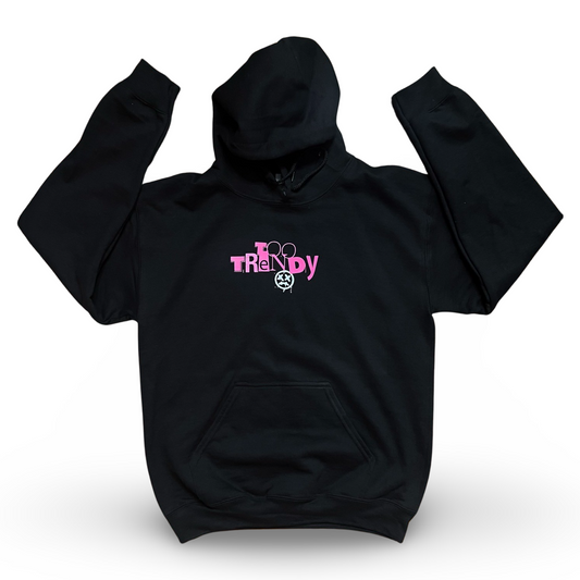 "Too Trendy" Female Hoodie (Black & Pink)