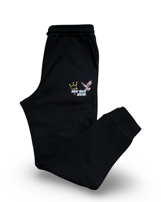 "Own Your Grind" Unisex Midweight Fleece Pants (Black)